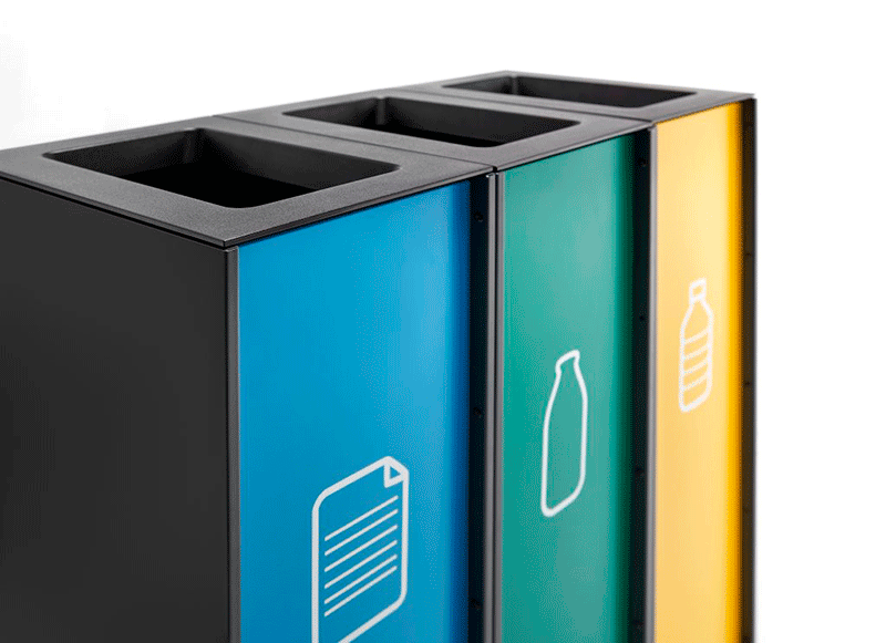 VISLUM paperera reciclatge Zurich frontal color